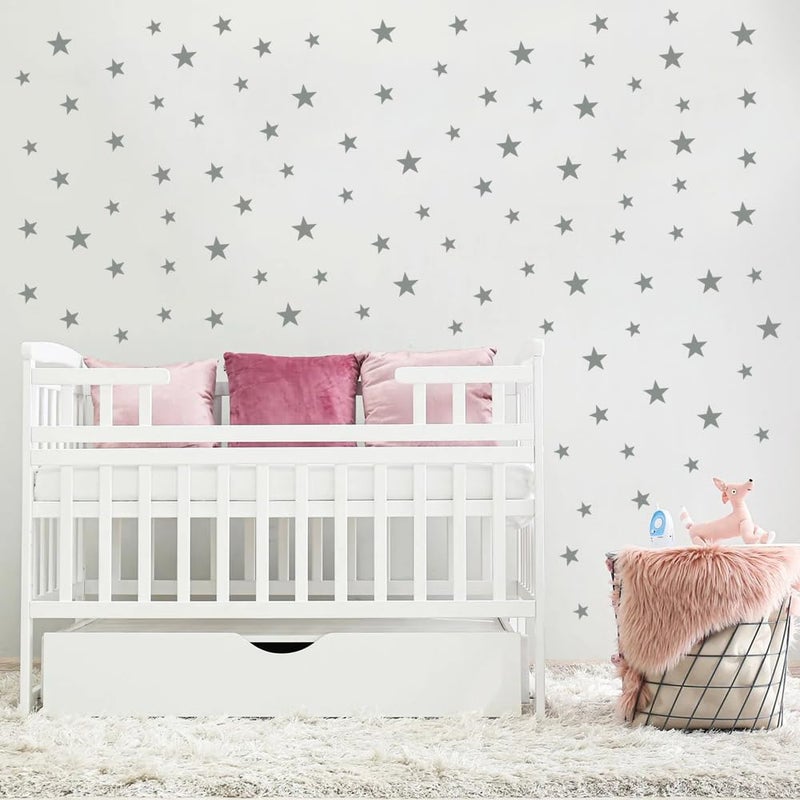 BugyBagy Assorted Silver Star Wall Vinyl Decals Stickers - 112pcs (1.18" to 1.97" Sizes) â€“ Easy Peel and Stick, Perfect for Nursery, Kids Room, Bedroom DÃ©cor by BugyBagy - Image 5